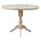 International Concepts Round 36 in Rd Top Pedestal Table, 12 in Leaf, 40.9 inH, Adjustable Height, Unfinished, 36 in W, Wood K-36RXT-11P-2 - alternate 1